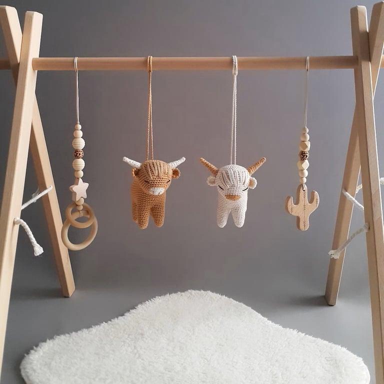 Montessori Dream Knitting Highland Koeien Baby Gym