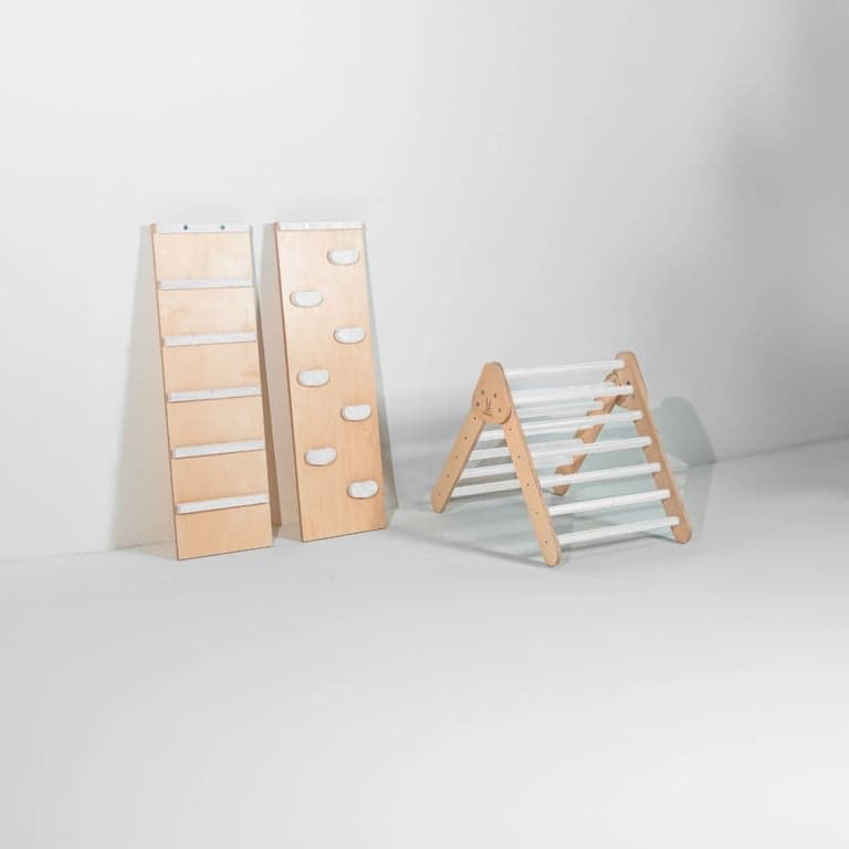 Bunny Hopkins Pikler Driehoek Sneeuwwitte Berk Mini Met Ladder en Klimwand