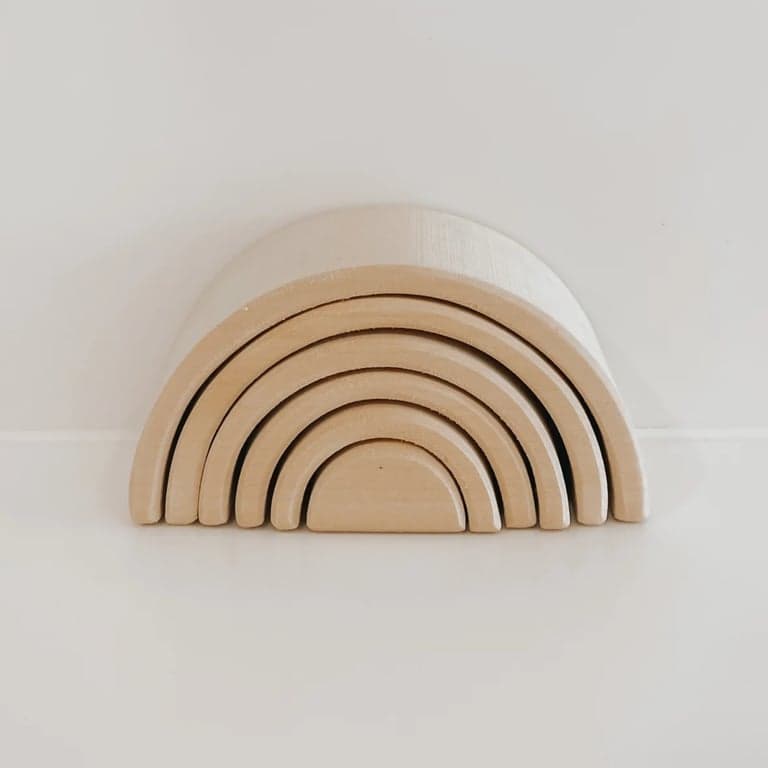 Henry & Flo Houten Regenboogstapelaar Klein Ruw Hout