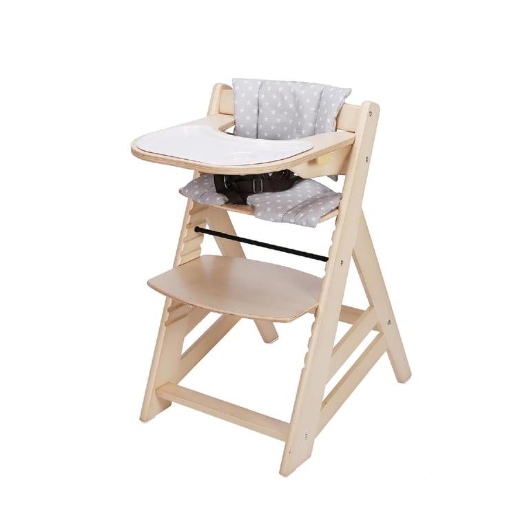 Montessori Criblike 3-in-1 Ombouwbare Hoge Kinderstoel Naturel