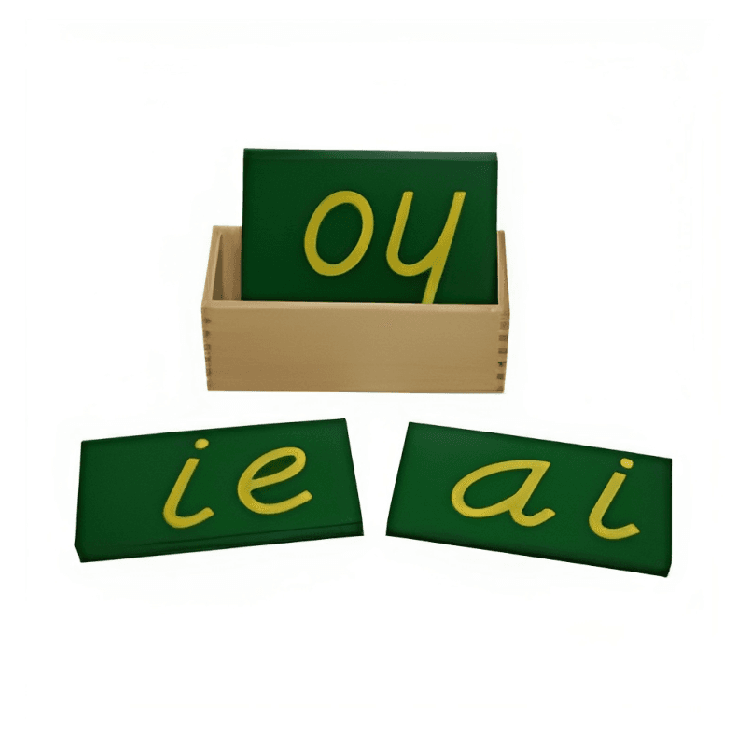 Montessori E&O Montessori D'Nealian Stijl Dubbele Schuurpapieren Letters met Doosje