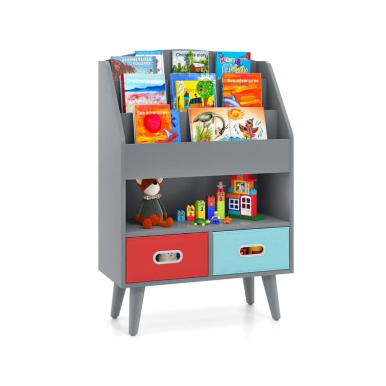 Costway Boekenplank met Open vak Grijs