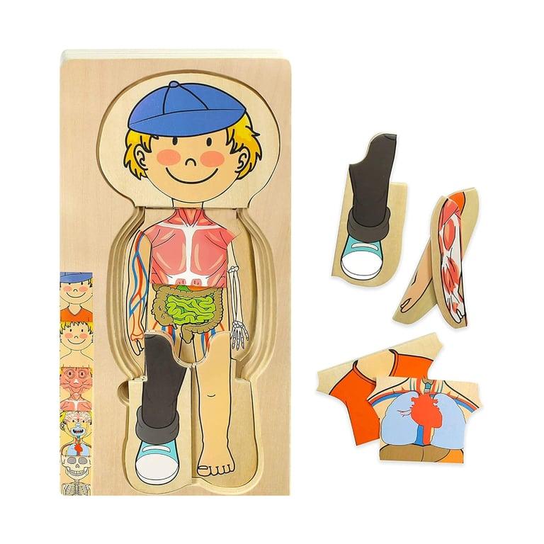 Montessori Kidzlane Houten Anatomie Puzzel Mijn Lichaam Jongen