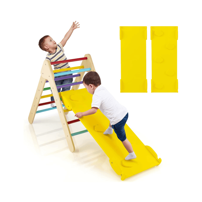 Montessori Honey Joy 3-in-1 Driehoek met Kleurrijke Omkeerbare Klimwanden