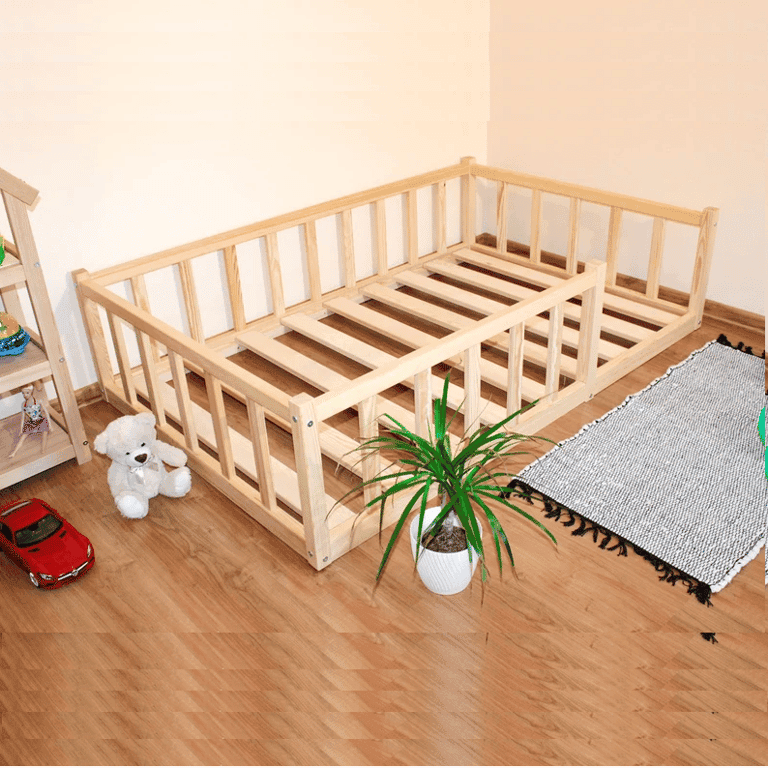 Montessori Holly Molly Wood Vloeren Peuterbed met Lattenbodem 190 x 90 cm