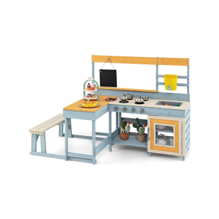 Costway Houten Speelkeuken met Picknickbank