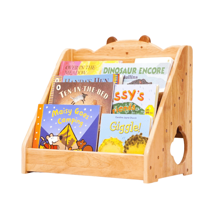 Montessori Woodtoe Frontale Boekenkast met Krijtbord en Opbergruimte