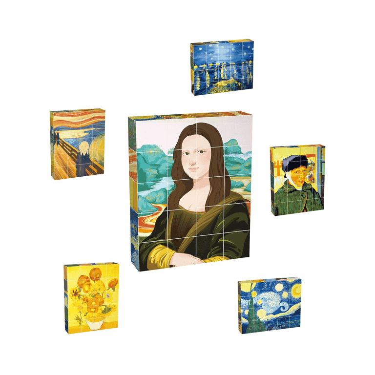 Montessori PicassoTiles Kubus Puzzel Kunst Van Gogh Mona Lisa