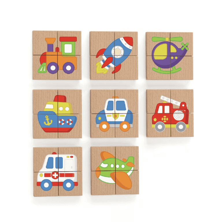 Viga Toys Magnetische Puzzel Voertuigen