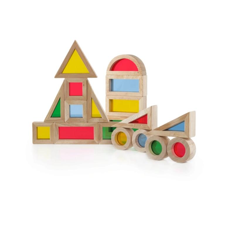 Montessori Guidecraft Jr. Regenboog Blokken 40 Stuks