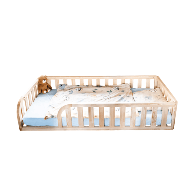 MandreleKids Tweepersoons Vloerbed Naturel met Afgeronde Opening