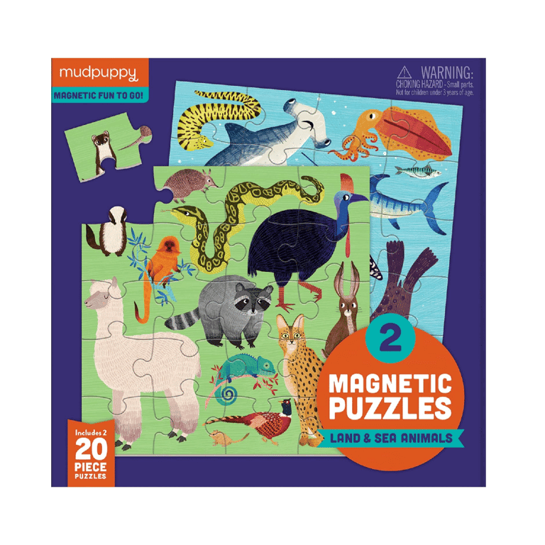 Montessori Mudpuppy Magnetische Legpuzzel Land- & Zeedieren