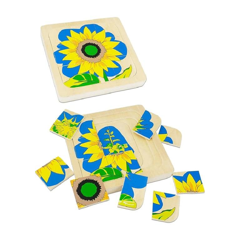 Montessori BBtinker Montessori Houten Zonnebloem Lagen Puzzels Voor Kinderen