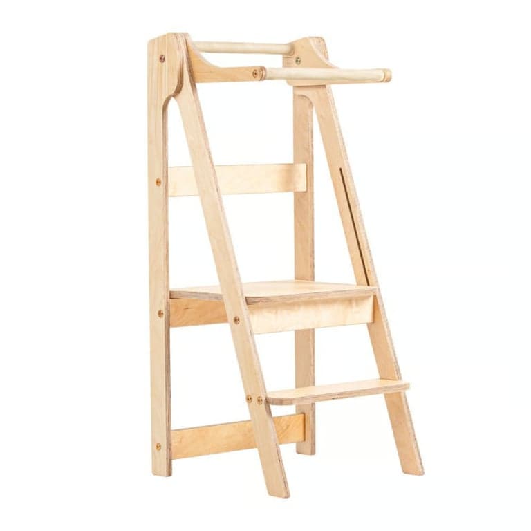 Duck Woodworks Opvouwbare Peutertoren Natuurlijk Hout