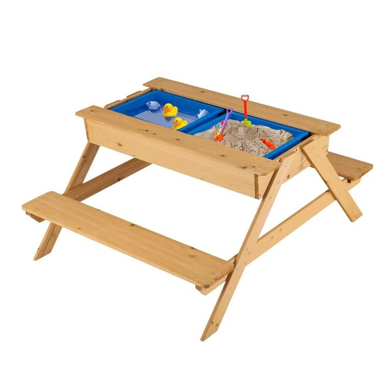 Montessori Costzon 3-in-1 Multifunctionele Zand- en Watertafel met Twee Opbergdozen