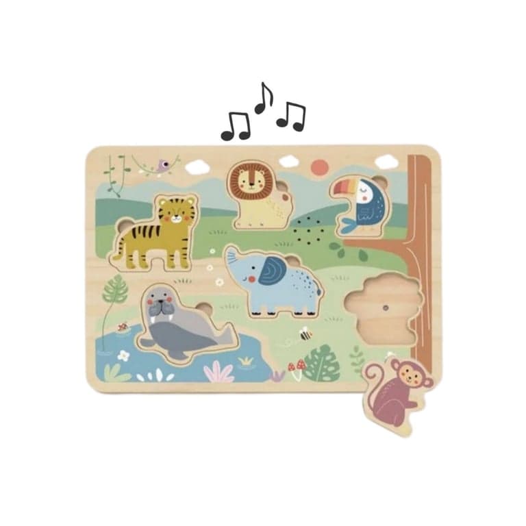 Tooky Toy Vormpuzzel Met Geluid Safari