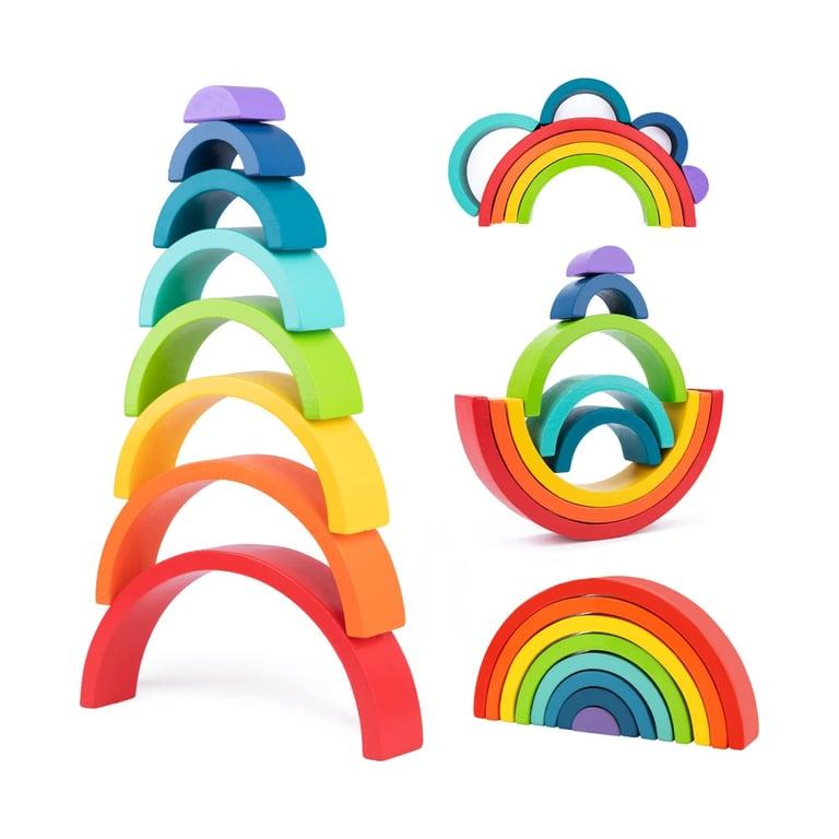 Montessori TOOKYLAND Houten Regenboog Stapelspeelgoed