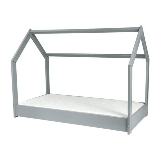 Merly Huis Vloerbed Met Eco Matras Grijs Eenpersoons 160 x 80 cm