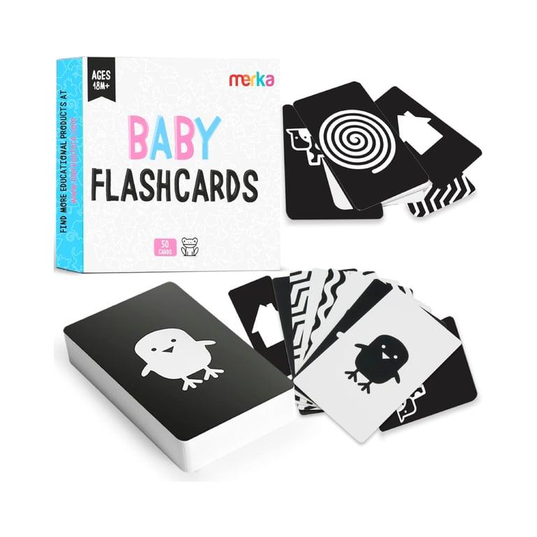 Montessori merka Set of 50 Black and White Flashcards High Contrast Baby