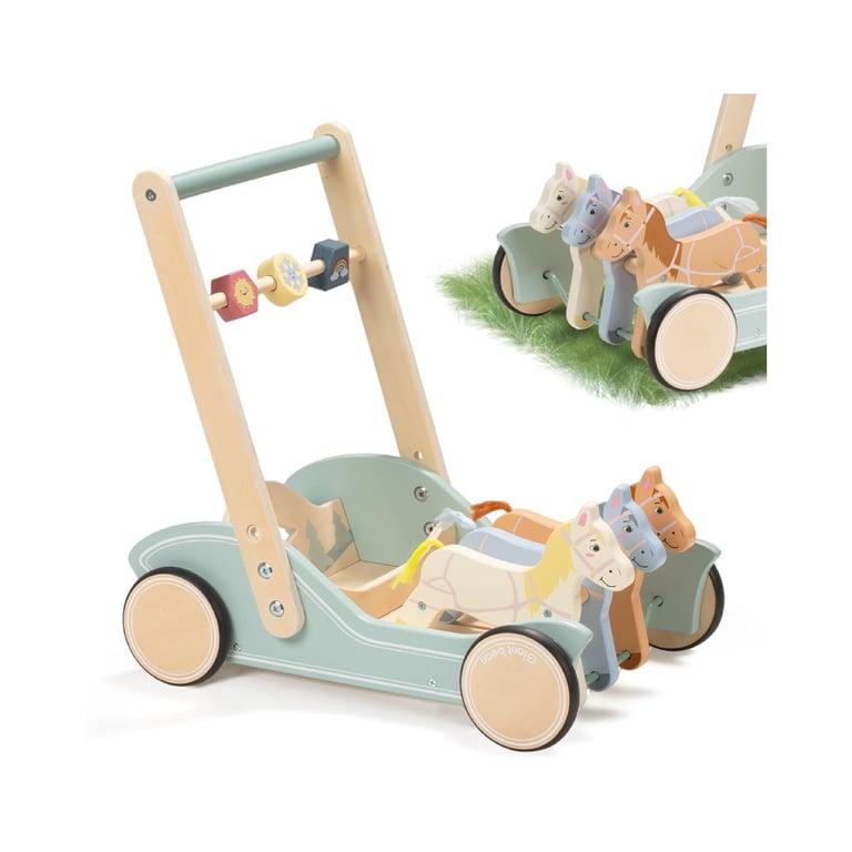 Montessori Giant bean galopperende Pony's Houten Baby Loopwagen