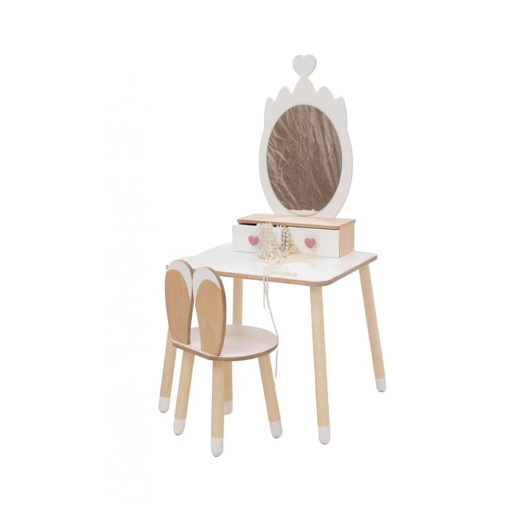 Family SCL Prinses Schoonheidstafel Met Witte Kroon Spiegel