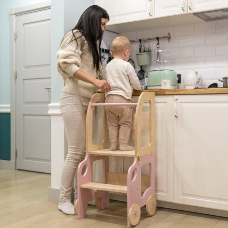 Montessori Family SCL Auto Leertoren Natuurlijk Roze