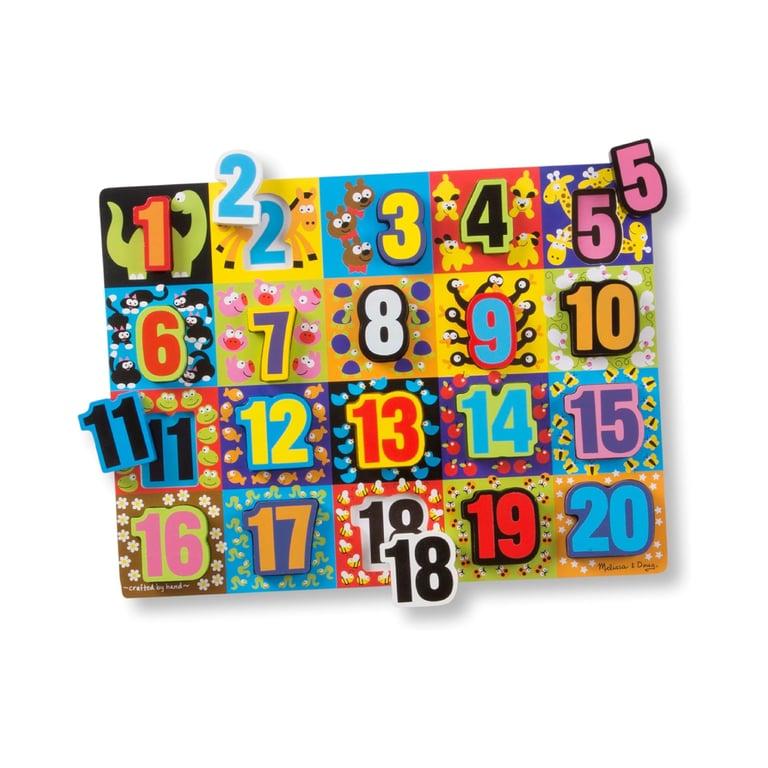 Montessori Melissa & Doug 20-Delige Jumbo Getallen Houten Grove Puzzel