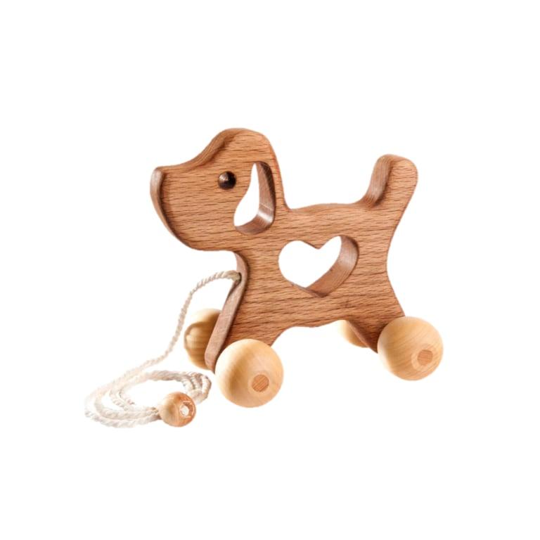 Montessori PoppyBabyCo Houten Trekspeelgoed Voor Honden