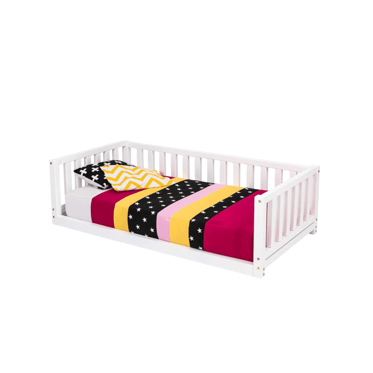 Montessori Sweet HOME From Wood Tweepersoons Vloerbed Wit