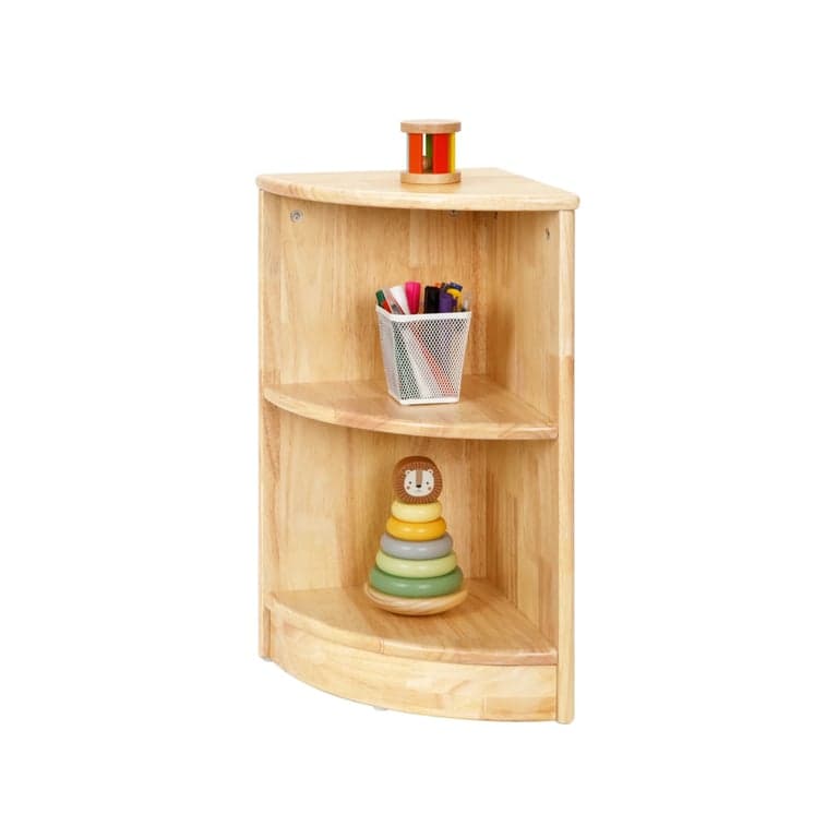 OOOK 2-Tier Corner Cabinet Rubber Wood