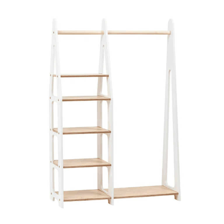 Duck Woodworks Kledingrek met Planken Wit